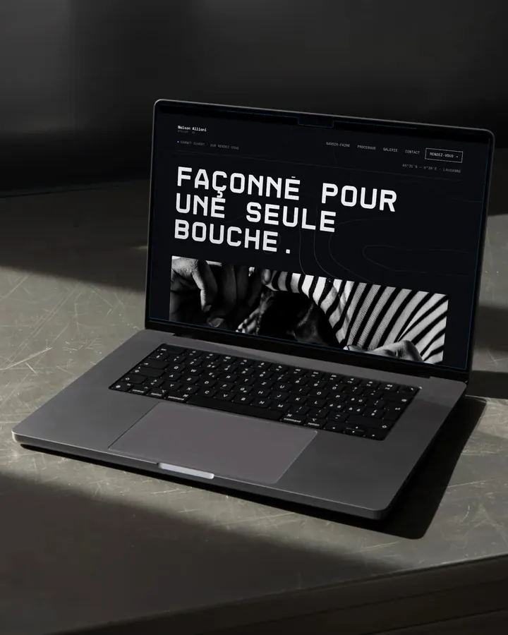 Capture de la galerie du site Maison Alliani, atelier de grillz sur mesure, conçu par WeAreBrothers Lausanne