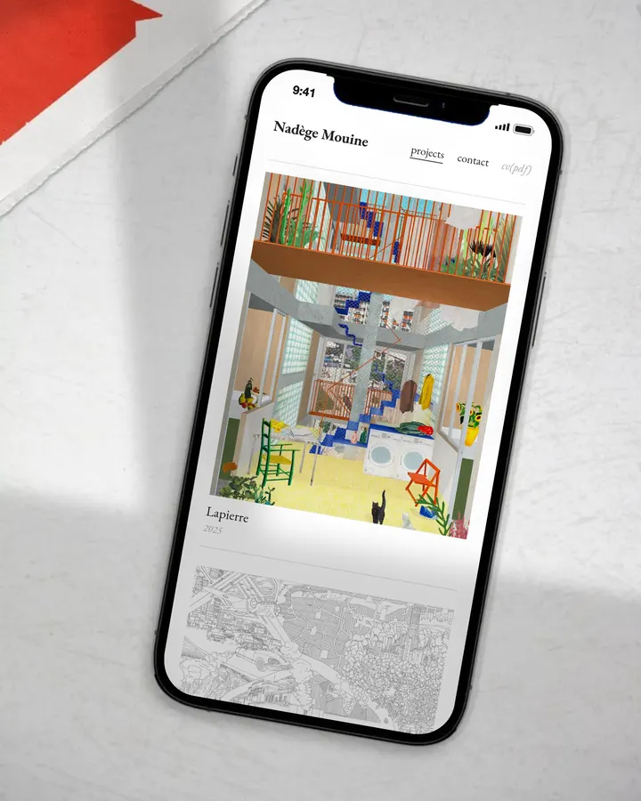 Capture du site de Nadège Mouine, site personnel conçu par WeAreBrothers Lausanne